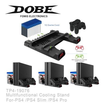 Base Cooler Suporte Vertical Compatível com Playstation 4 PS4 Slim Pró  Carregador - Dobe - Acessórios PS4 - Magazine Luiza