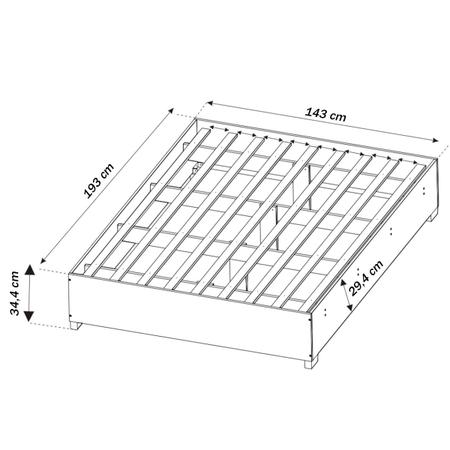 Imagem de Base de Cama Box Casal Libia 138 X 188 Cm Mel - Viero Móveis