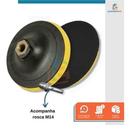 Imagem de Base Disco De Lixa tiras aderentes 100Mm X M14 Adaptador Furadeira