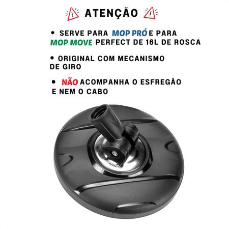 Imagem de Base Disco Para Reposição Balde Mop Perfect Pro Cor Preta 16cm 360 Giratório