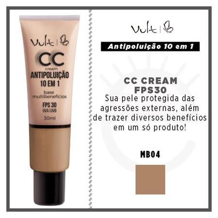 Imagem de Base Facial Vult - CC Cream Antipoluição 10 em 1