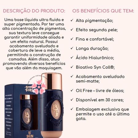 Base Líquida Bt Skin Linha Bruna Tavares - Todas as Cores - Original Imagem de Base Líquida Bt Skin Linha Bruna Tavares - Todas as Cores - Original