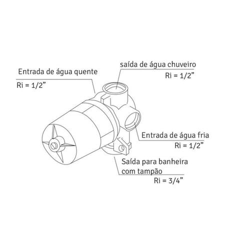 Imagem de Base Monocomando para Chuveiro B-2993 Fabrimar - Tigre Metais