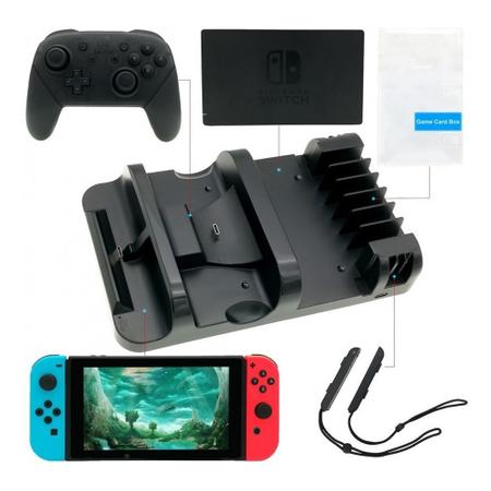 Imagem de Base Multifuncional Carregador Console e Controle Nintendo Switch Suporte Jogos Dock De Carregamento