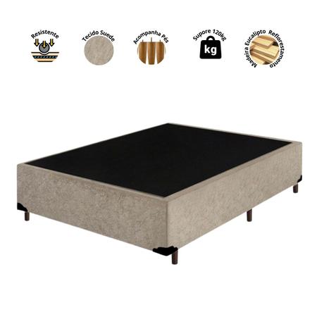 Base Box Baú Casal Blindado Suede Cinza (37x138x188) - Hage Shop - Base  para Cama Box Casal - Magazine Luiza