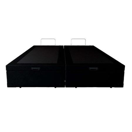 Imagem de Base para Cama Box Queen Premium com Baú material sintético (45x158x198) Preta