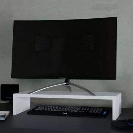 Imagem de Base Para Monitor Mesa Organizadora  Mdf Branco Simples