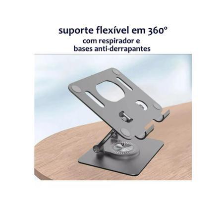 Imagem de Base Suporte Ergonômico Dobrável Giratório Metal Para Tablet Vaio Tl10 Octa-core 10 Pol