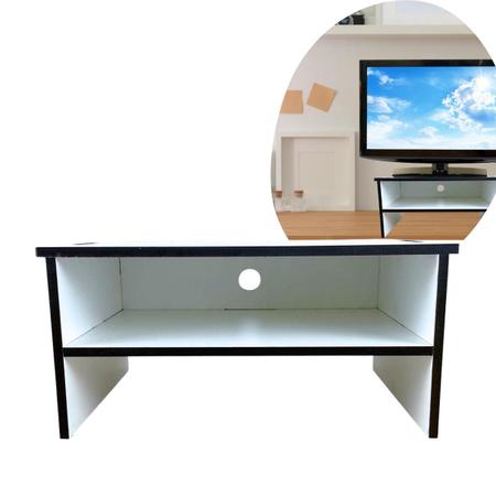 Imagem de Base Suporte Monitor Mdf Branco Formica Escritório Ergonomia