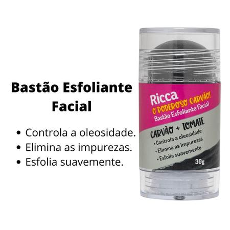Imagem de Bastao Esfoliante Facial Ricca Belliz O Poderoso Carvao 30g Cod 3781