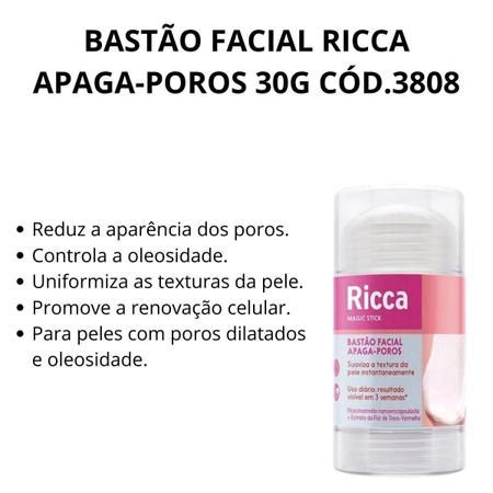 Imagem de Bastão Facial Ricca Apaga-Poros 30G Cód.3808