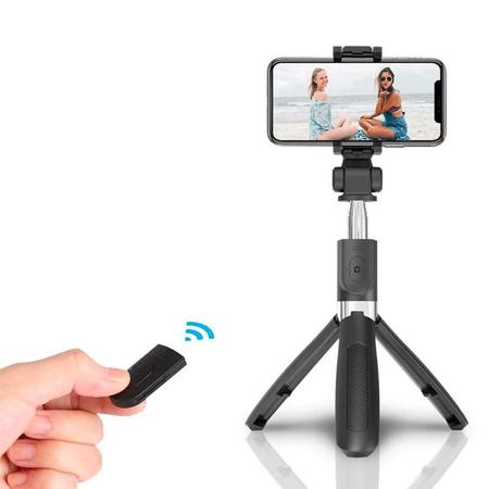 Bastão Pau Selfie Tripé Controle Bluetooth Retrátil Celular Suporte Mesa 3  em 1 iPhone Estabilizador Fotos Telemóvel - FAZING - Bastão de Selfie -  Magazine Luiza