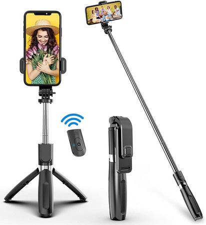 Bastão Pau Selfie Tripé Controle Bluetooth Celular Suporte