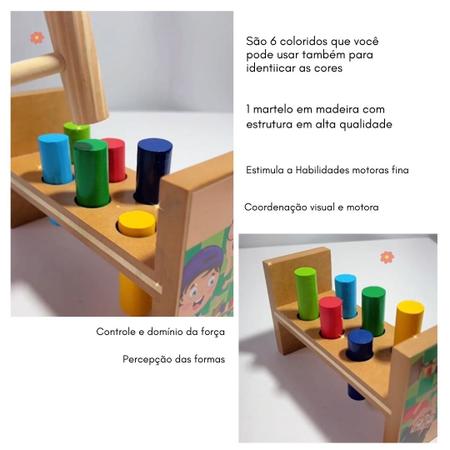 Imagem de Bate Pino - Brinquedo Educativo Montessori Bebê