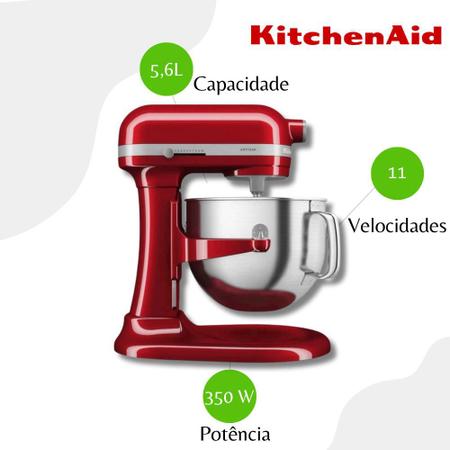 Imagem de Batedeira 5,6L Bowl-Lift KitchenAid KEC56AV Vermelho - 110V