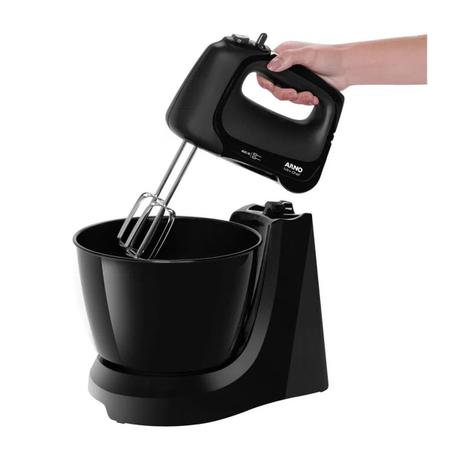 Imagem de Batedeira Arno Mini Chef Portátil 2 Tigelas 4L Preta 220V - HM11