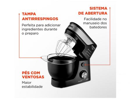 Imagem de Batedeira Planetária Mondial Preto e Inox 700W