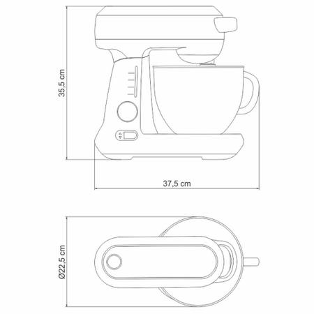 Imagem de Batedeira Planetária Tramontina by Breville Mix Pro em Alumínio Fundido 840 W Inox 4,7 L 127V 69015011