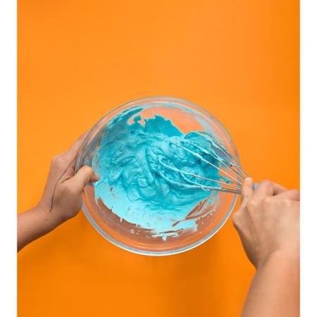 Imagem de Batedor de Ovos com Raspador de Silicone e Metal Oikos Azul Fouet