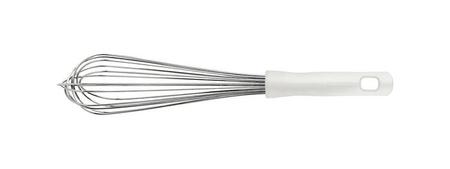 Imagem de Batedor manual tramontina profissional em aço inox com cabo em polipropileno branco 35 cm