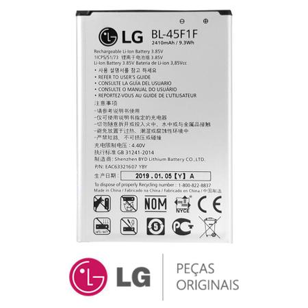 Imagem de Bateria 3.8V 2.5AH 2500MAH BL-45F1F Celular / Smartphone LG K4, LG K8 NOVO, LG K9