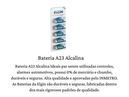 Imagem de Bateria A23 Alcalina 12 Volts Pilha para controle Alarme 12v