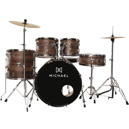 Imagem de Bateria Acústica Michael Trinity DMT322 MDK 22 Matte Oaky