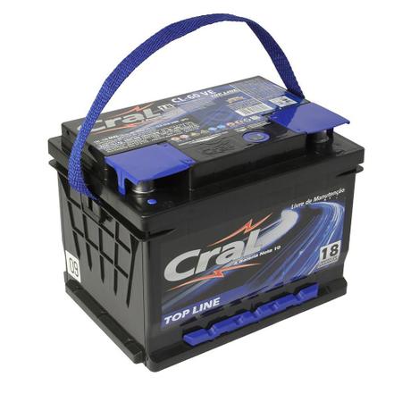 Bateria Cral 60Ah - CS60D: Positivo Direito (EcoSport, Prisma