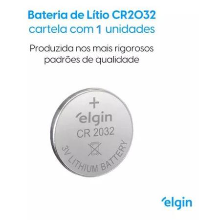 Imagem de Bateria Botão Elgin CR2032 3V Alcalina -  Cartela com 1 Unidade - Calculadoras, Agenda Eletrônica, Placa-mãe e Controles