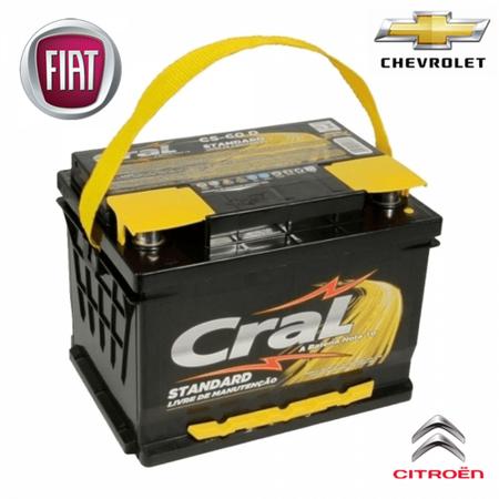 Bateria Cral 60Ah - CS60D: Positivo Direito (EcoSport, Prisma