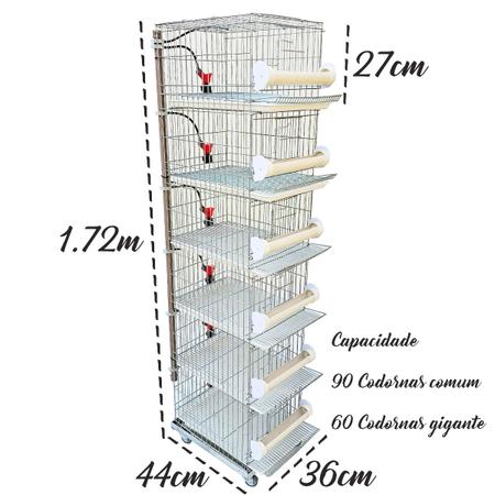 Imagem de Bateria de 6 gaiolas para codorna