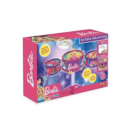 Imagem de Bateria Dreamtopia Barbie Instrumento Musical Rosa Fun