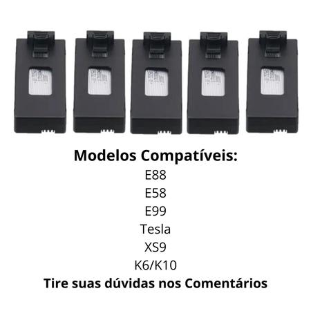 Imagem de Bateria Drone E88, E99, Tesla, K6, K10, E58, XS9 4800mAh Promo