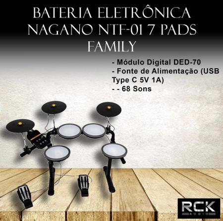 Imagem de Bateria Eletrônica Nagano NTF-01 7 Pads Family