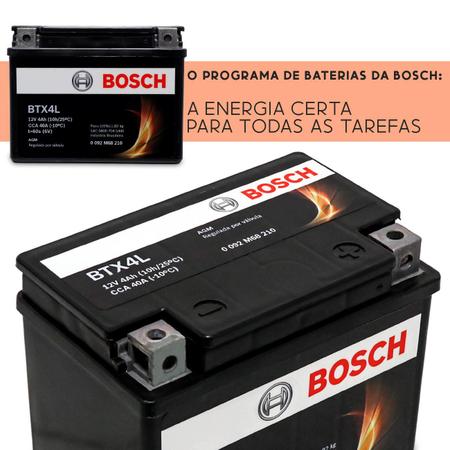 Imagem de Bateria Moto Bosch  Biz C100 CG 125 TITAN KS Yamaha SCOOTER XF WR250F TTR Suzuki AY50 BTX4L