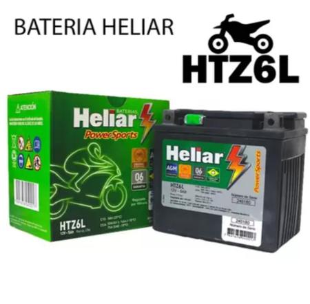 Imagem de Bateria moto Heliar HTZ6 5ah Honda Titan Bros Fan Biz Cg Titan 125/150/160 Yamaha fazer Ybr