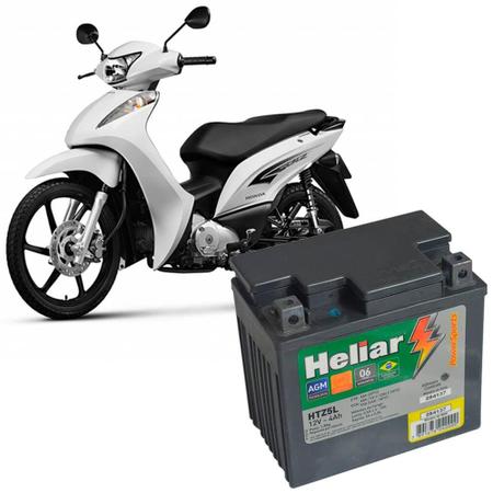 Imagem de Bateria Moto Honda Biz 100 Heliar HTZ5L PowerSports Selada 4Ah 12V