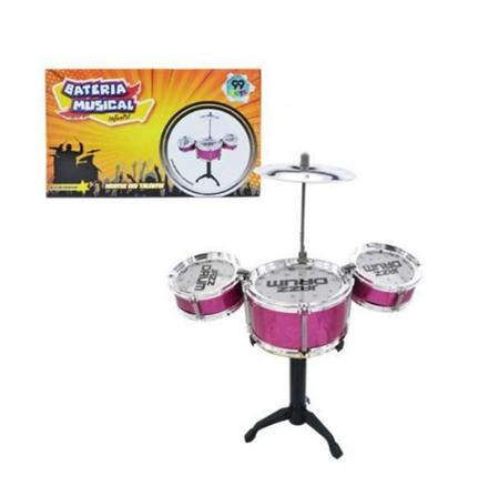 Imagem de Bateria Musical Infantil Com Baqueta Brinquedo Menino Menina