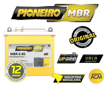 Bateria Crosser 150 Pioneiro MBR 6 BS 12V 6Ah - Garagem Total