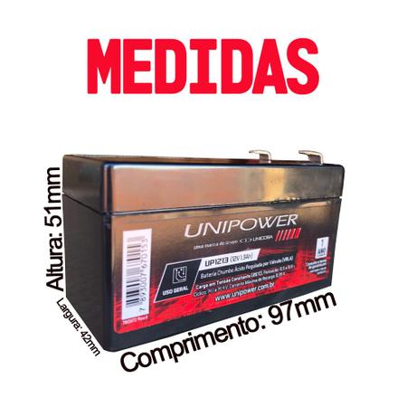 Imagem de Bateria Recarregável 12v 1,3ah Up1213 Unipower