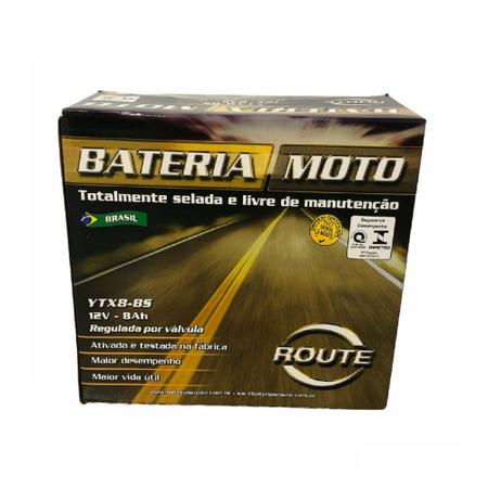 Imagem de Bateria Route Nx 350 Sahara Mod Original Ytx8-bs-8ah Honda Yamaha