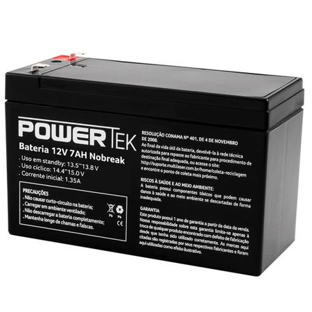 Imagem de Bateria Selada 12V 7A vrla para Alarme e Cerca Elétrica vrla Power Tek