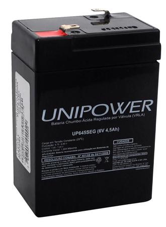 Imagem de Bateria Selada para Sistemas de Monitoramento e Segurança - 6V / 4,5 Ah - Unipower UP645SEG