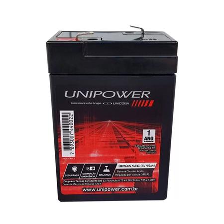 Imagem de Bateria Unipower UP645SEG, Faston 187, 6V, 4.5Ah