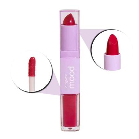 Batom Duo Ruby Rose Mood Vitamina E Cm12 3,2G Imagem de Batom Duo Ruby Rose Mood Vitamina E Cm12 3,2G