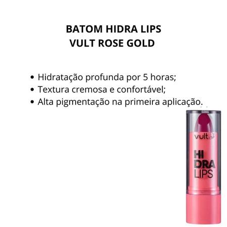 Imagem de Batom Hidra Lips Vult Rose Gold 3,6G