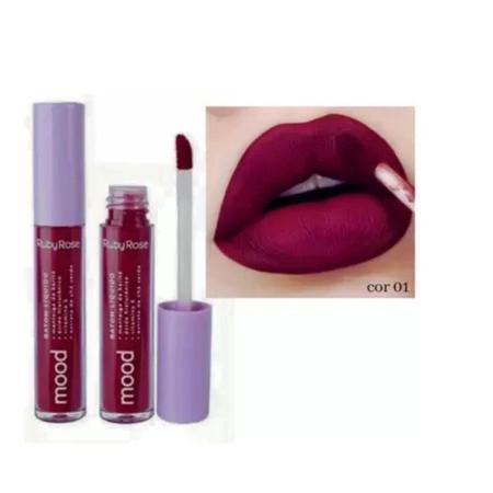 Imagem de Batom Líquido Gloss Vinho Matte Desire Ruby Rose Mood