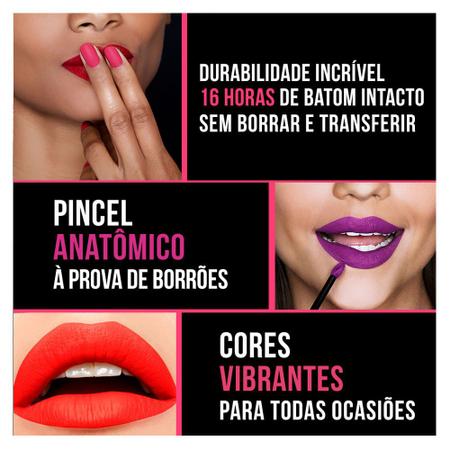 Imagem de Batom Líquido Longa Duração Maybelline SuperStay Matte Ink