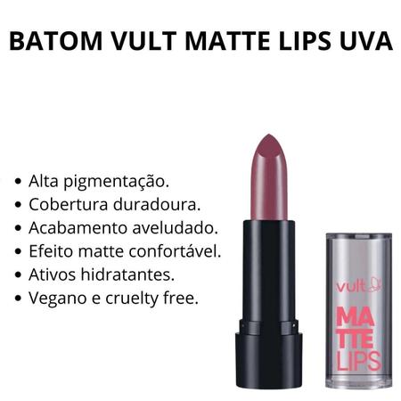 Imagem de Batom Vult Matte Lips Uva 3,8G