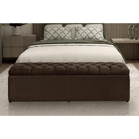 Baú Calçadeira Imperatriz 1,38 Cm Suede Marrom Escuro - Maitê Moda Casa Imagem de Baú Calçadeira Imperatriz 1,38 Cm Suede Marrom Escuro